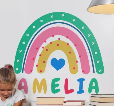 Kid's sticker personalized rainbow decoration - TenStickers