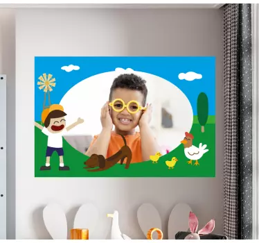 Kid's sticker playful farm scene - TenStickers
