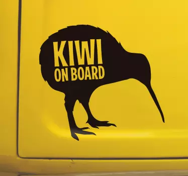 Kiwi on board baby in car sticker - TenStickers