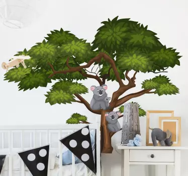 Koalas and tree wall decal - TenStickers