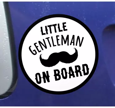 Little gentleman on board baby in car sticker - TenStickers