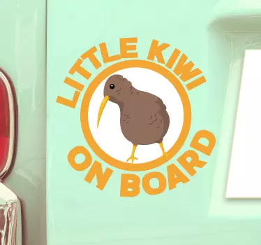 Little Kiwi on Board baby in car sticker - TenStickers