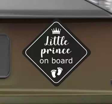 Little prince baby in car sticker - TenStickers
