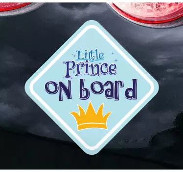 Little prince on board baby in car sticker - TenStickers