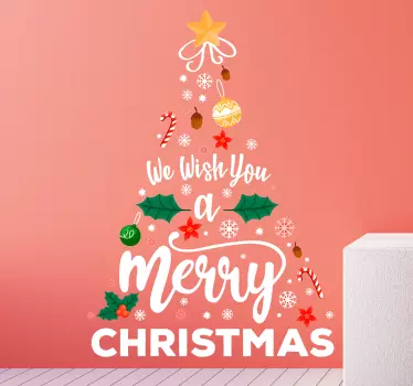 Featured ornamental tree Christmas wall sticker - TenStickers