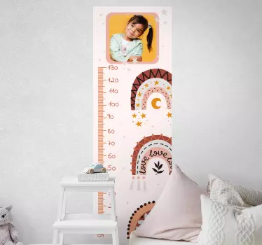 Personalized photos height chart sticker - TenStickers