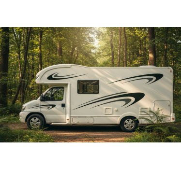 Modern swoos caravan decal - TenStickers