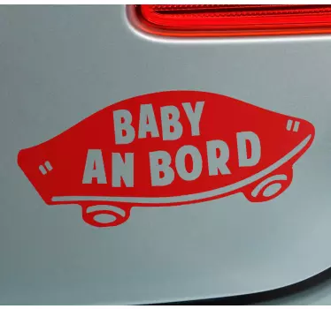 Monocolor skateboard with text baby in car sticker - TenStickers