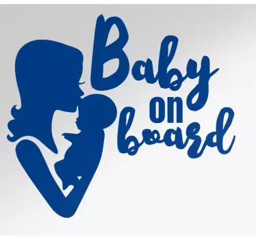 Mother and baby on board design baby in car sticker - TenStickers
