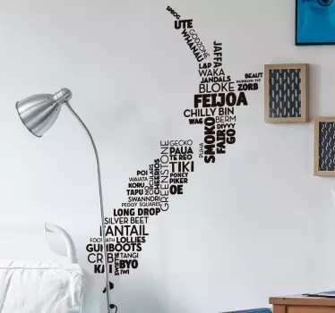 New Zealand map words world map sticker - TenStickers