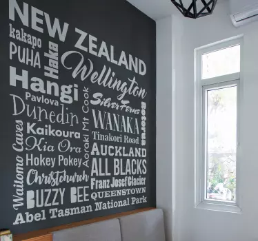 New Zealand words concepts wall decal - TenStickers