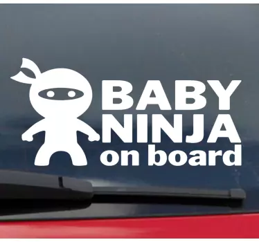 Ninja baby design baby in car sticker - TenStickers