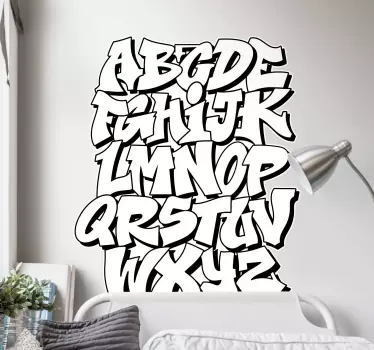 Old school graffiti alphabet text wall decal - TenStickers