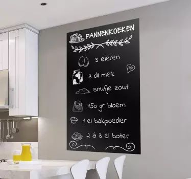 pancake recipe decal - TenStickers