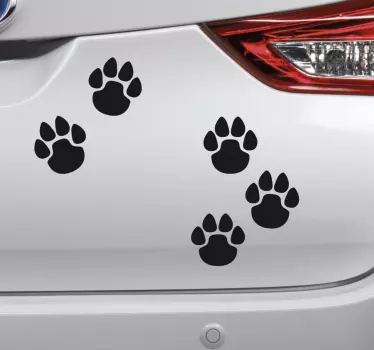 Paw prints silhouette car sticker - TenStickers