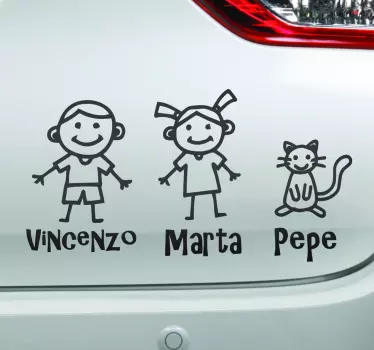 People with names baby in car decal - TenStickers