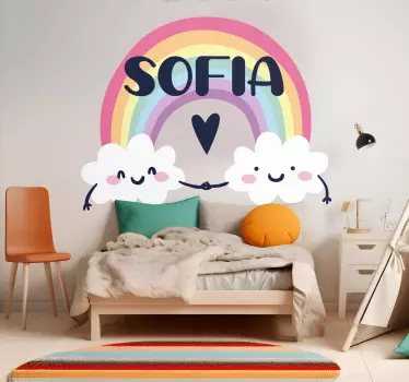 Personalised name in rainbow Kids Wall Sticker - TenStickers