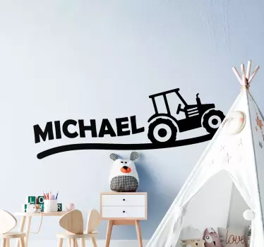 Personalised Tractor Hill toy decal - TenStickers
