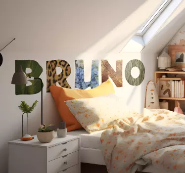 Personizable Jungle Letters Illustration Sticker - TenStickers