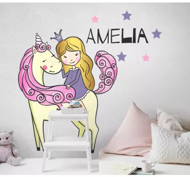 Princess on a horse  custom sticker - TenStickers