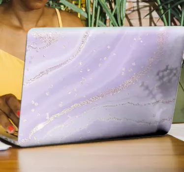 Purple marble laptop decal - TenStickers