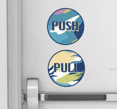 Push and pull glass door decal - TenStickers