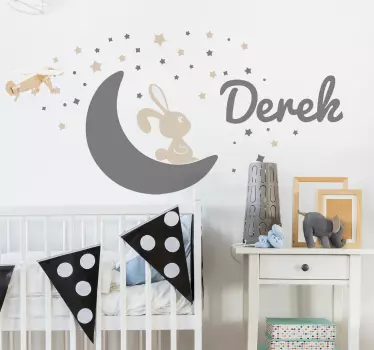 rabbit good night moon animal wall decal - TenStickers