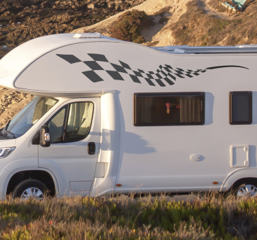 Racing blocks side caravan decal - TenStickers