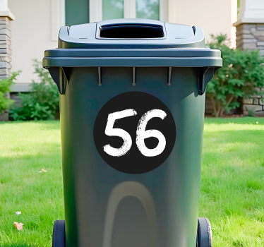 Recycling decal for bin bold number label - TenStickers