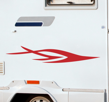 Red flame caravan decal - TenStickers