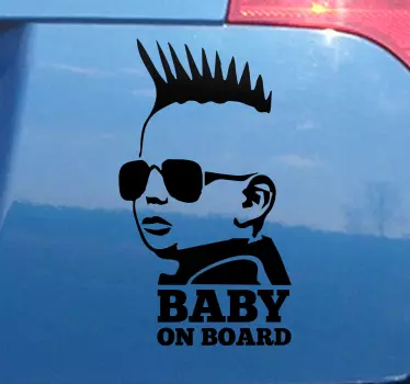 Rock baby in car vinyl decal - TenStickers
