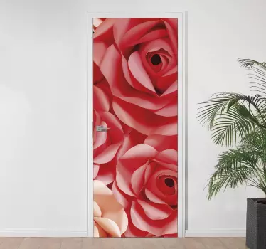 Rose Flower Door Sticker - TenStickers