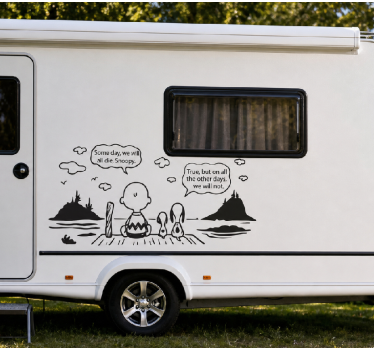 Snoopy and Charlie lake caravan decal - TenStickers
