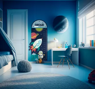 Space Height Chart height chart wall decal - TenStickers