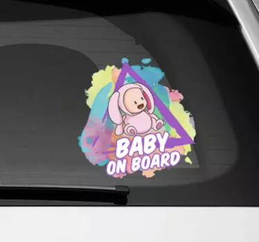 Splatter style  baby in car sticker - TenStickers