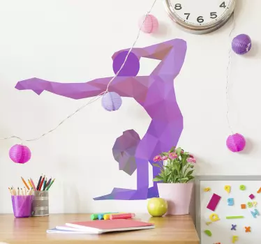 Sports Origami Gymnast Olympic wall decal - TenStickers