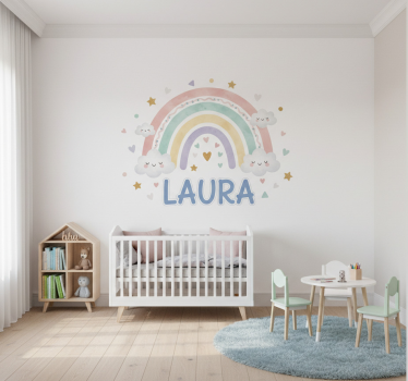 Sticker illustration paste rainbow with name - TenStickers