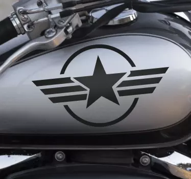 Star surrounded by a circle motorbike sticker - TenStickers