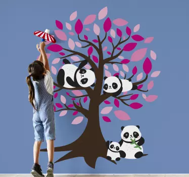 Tree with panda kids tree wall decal - TenStickers