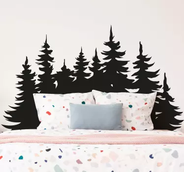 Treeline silhouette tree wall decal - TenStickers