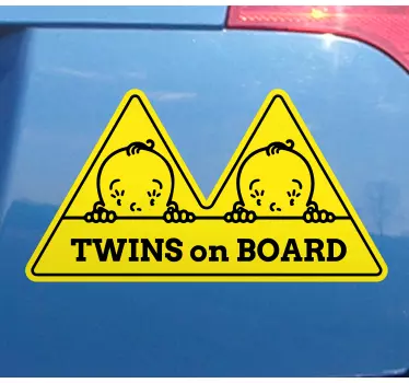 Twins on board boys design car sticker - TenStickers