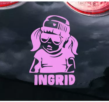 Urban baby girl baby in car sticker - TenStickers