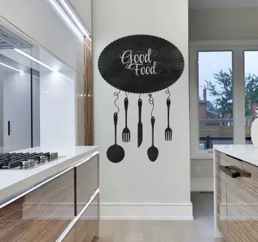 Utensils blackboard wall sticker - TenStickers