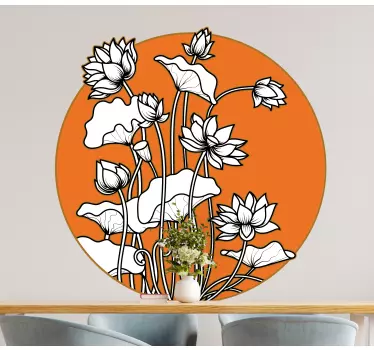 Wall sticker botanical outline design - TenStickers