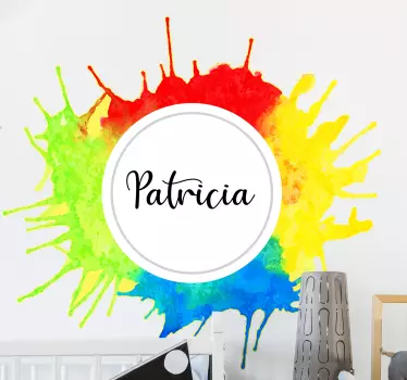 Water colour rainbow circle wall decal - TenStickers