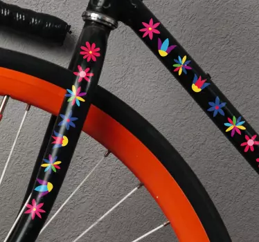Wild flowers bike sticker - TenStickers