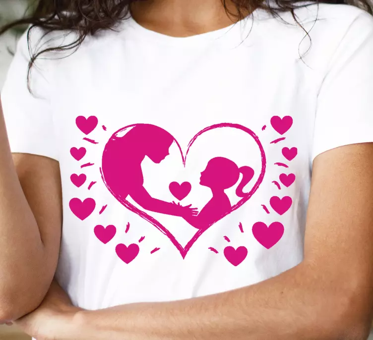 A little girl giving a heart  Mothers day shirt - TenStickers