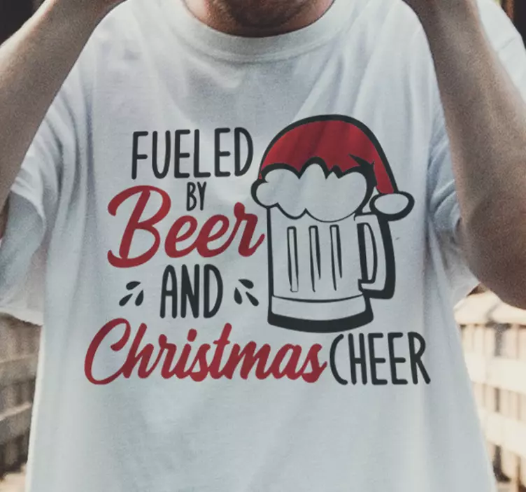 Beer Christmas text Christmas shirt - TenStickers