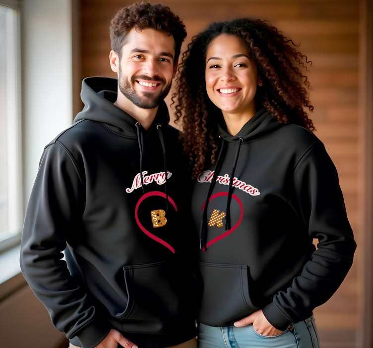 Christmas hoodies personalised with name letters couple t -shirts - TenStickers