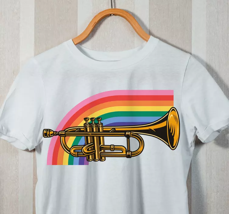 Colorful trumpet rainbow t-shirt - TenStickers